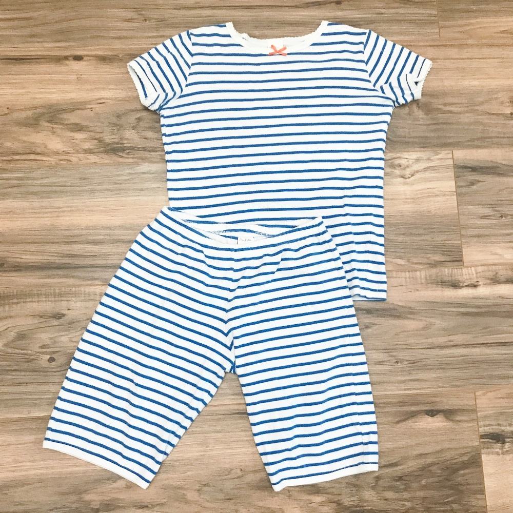 Mini Boden Stripes Short Sleeves Pajama Set Girls